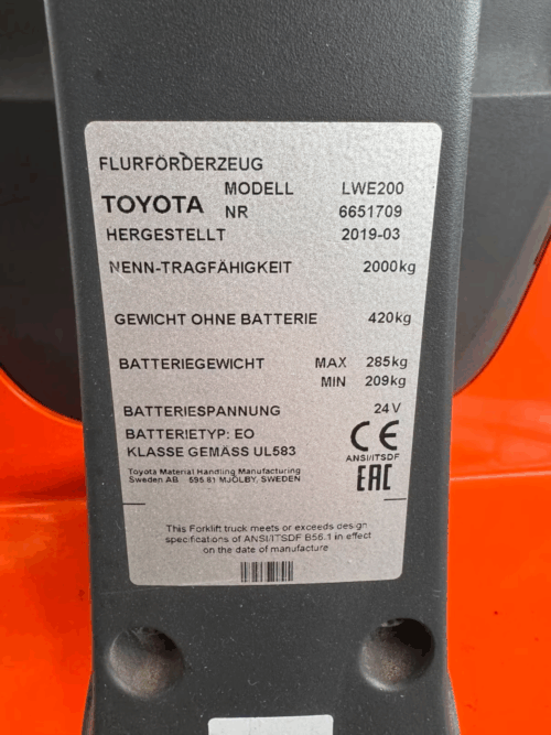 Toyota BT LWE200 - Image 8